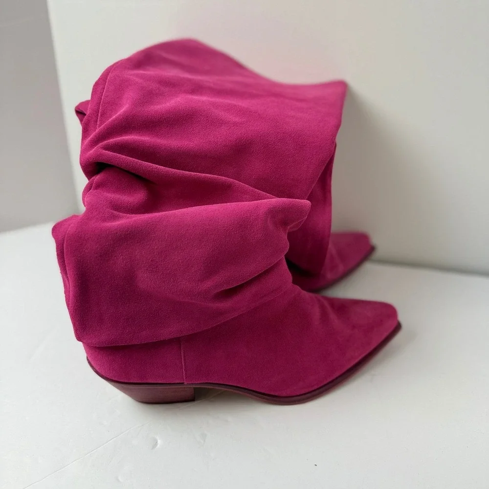 Free People Take Me To Tucson‎ Pink Suede Slouch Boots $350